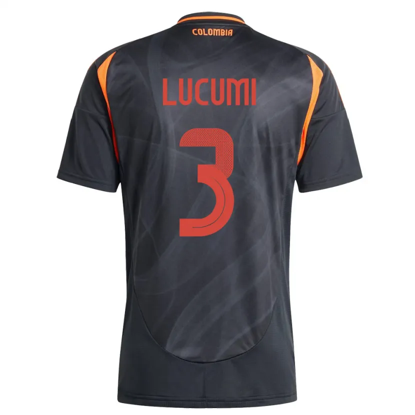 Danxen Men Colombia Jhon Lucumí #3 Black Away Jersey 24-26 T-Shirt