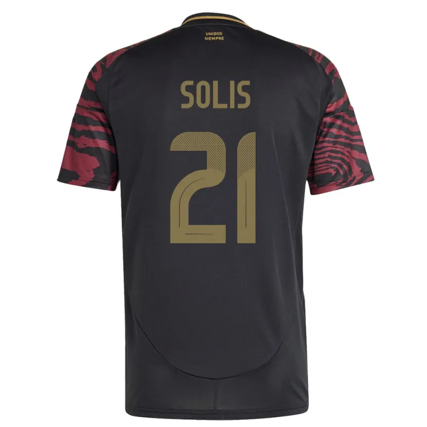 Danxen Men Peru Renato Solís #21 Black Away Jersey 24-26 T-Shirt