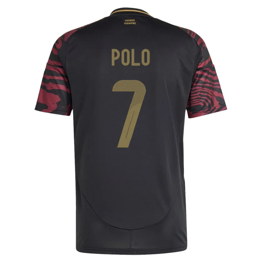 Danxen Men Peru Andy Polo #7 Black Away Jersey 24-26 T-Shirt