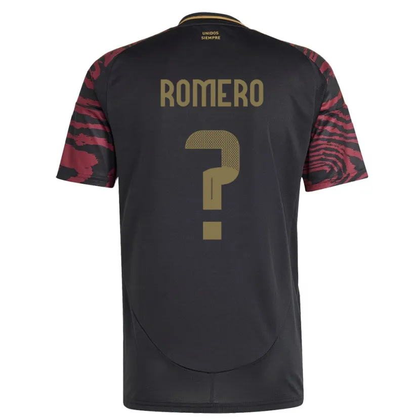 Danxen Men Peru José Romero #0 Black Away Jersey 24-26 T-Shirt