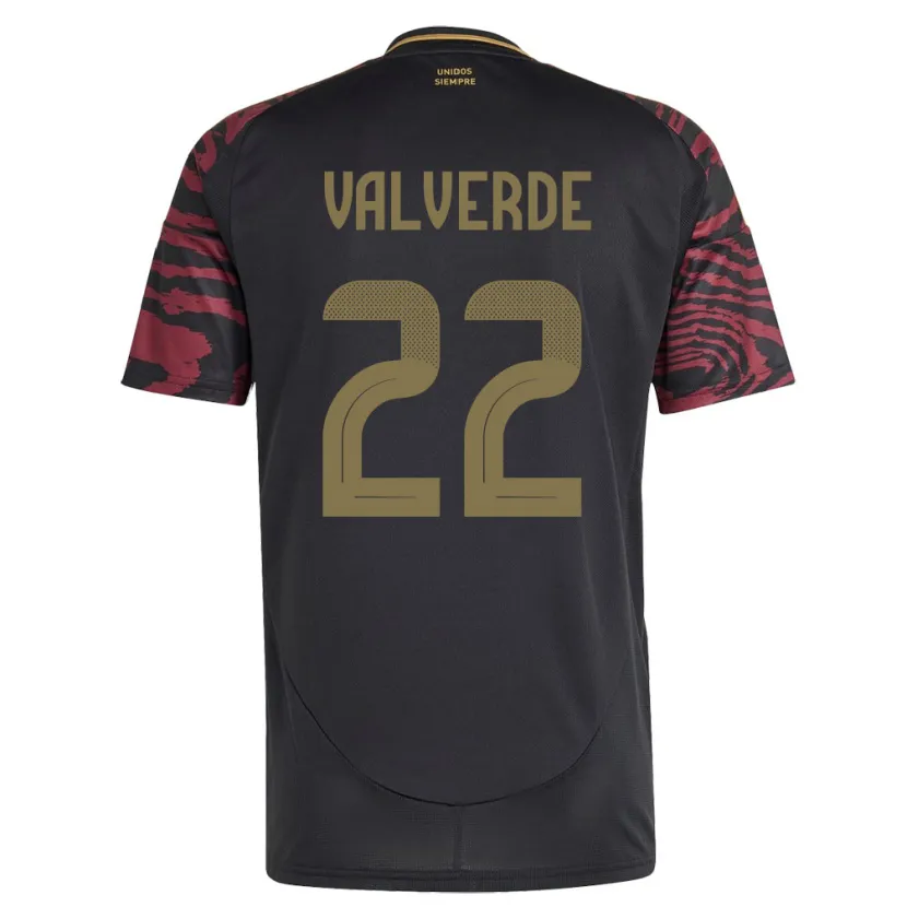 Danxen Men Peru Malena Valverde #22 Black Away Jersey 24-26 T-Shirt