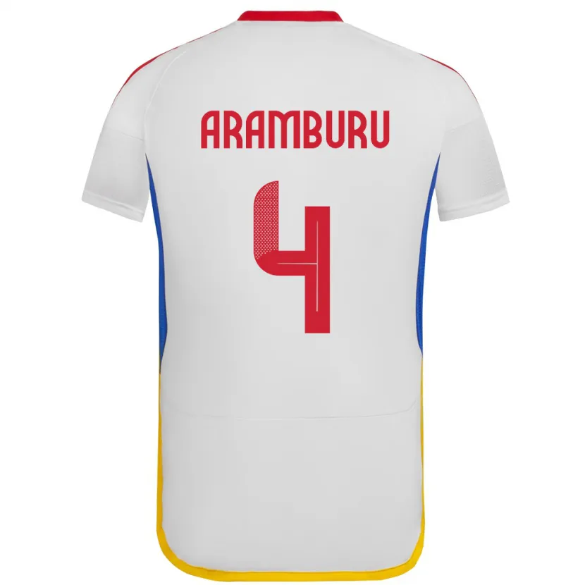 Danxen Men Venezuela Jon Aramburu #4 White Away Jersey 24-26 T-Shirt