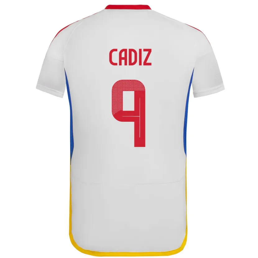 Danxen Men Venezuela Jhonder Cádiz #9 White Away Jersey 24-26 T-Shirt