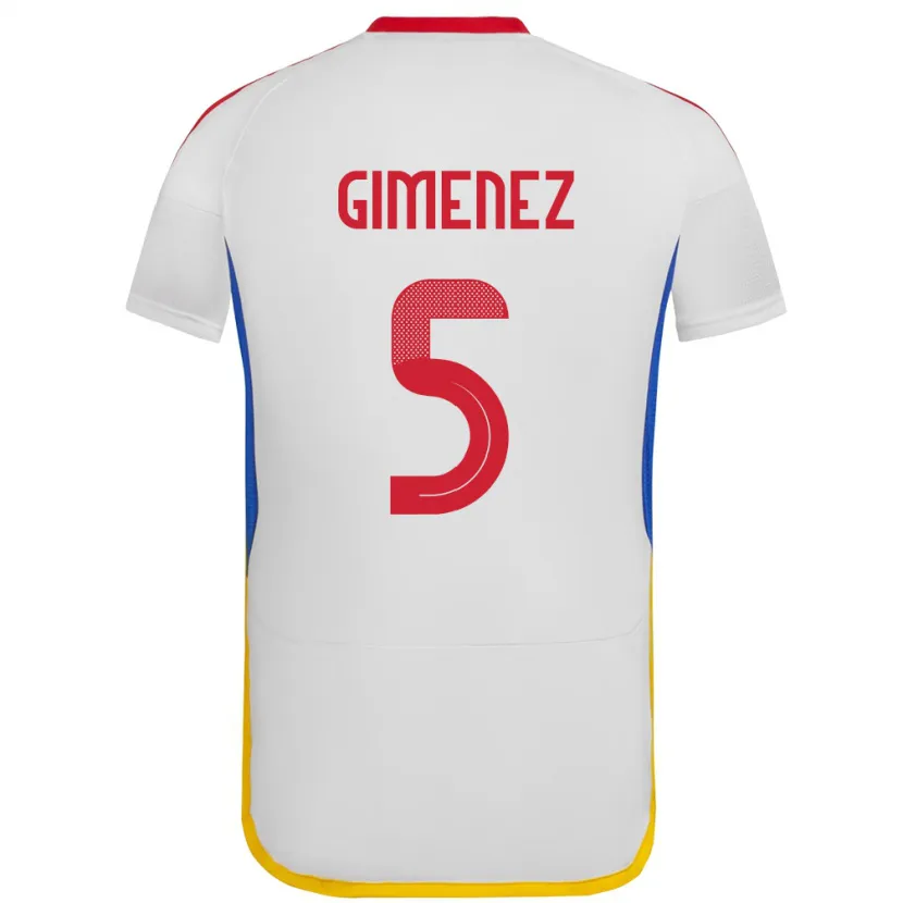 Danxen Men Venezuela Yenifer Giménez #5 White Away Jersey 24-26 T-Shirt