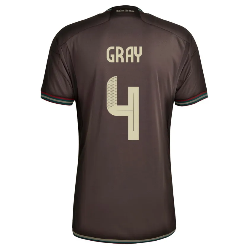 Danxen Men Jamaica Tayvon Gray #4 Night Brown Away Jersey 24-26 T-Shirt