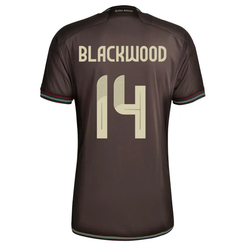 Danxen Men Jamaica Deneisha Blackwood #14 Night Brown Away Jersey 24-26 T-Shirt