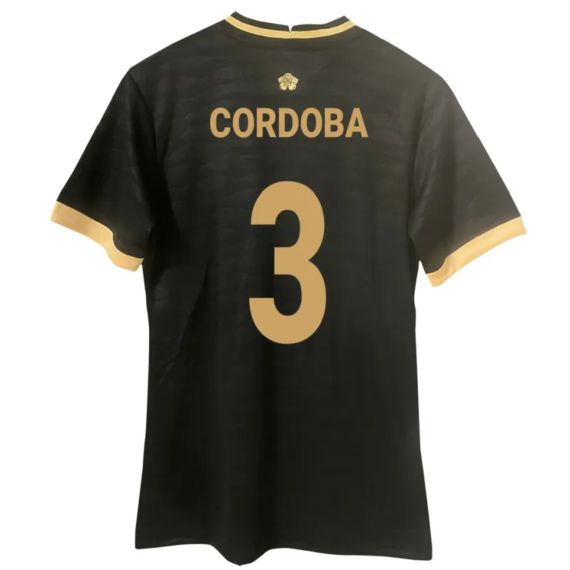 Danxen Men Panama José Córdoba #3 Black Away Jersey 24-26 T-Shirt