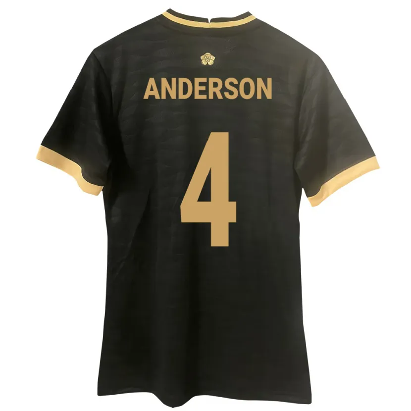 Danxen Men Panama Eduardo Anderson #4 Black Away Jersey 24-26 T-Shirt