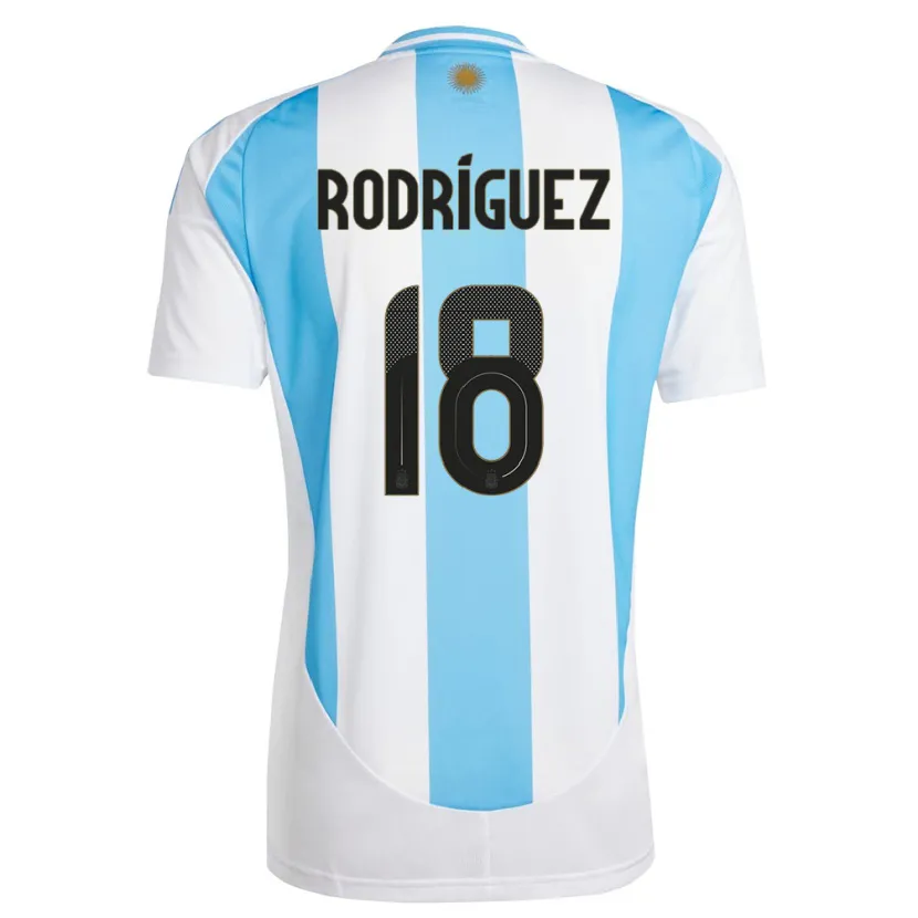 Danxen Women Argentina Guido Rodriguez #18 White Blue Home Jersey 24-26 T-Shirt