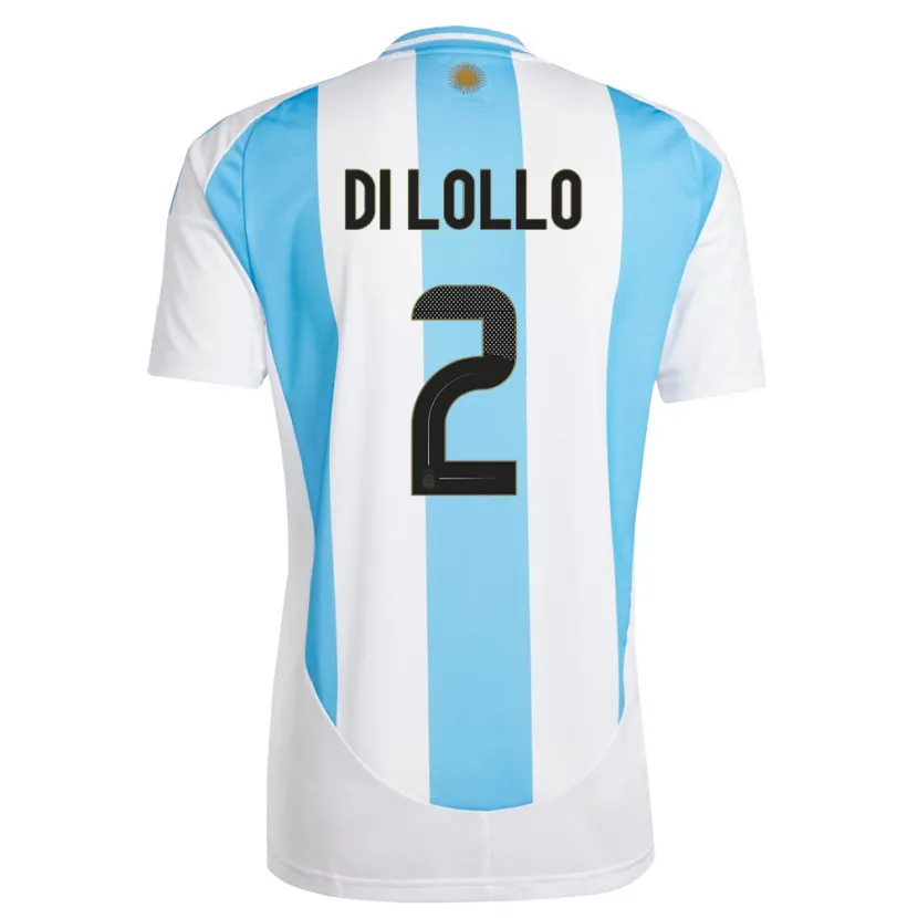 Danxen Women Argentina Lautaro Di Lollo #2 White Blue Home Jersey 24-26 T-Shirt