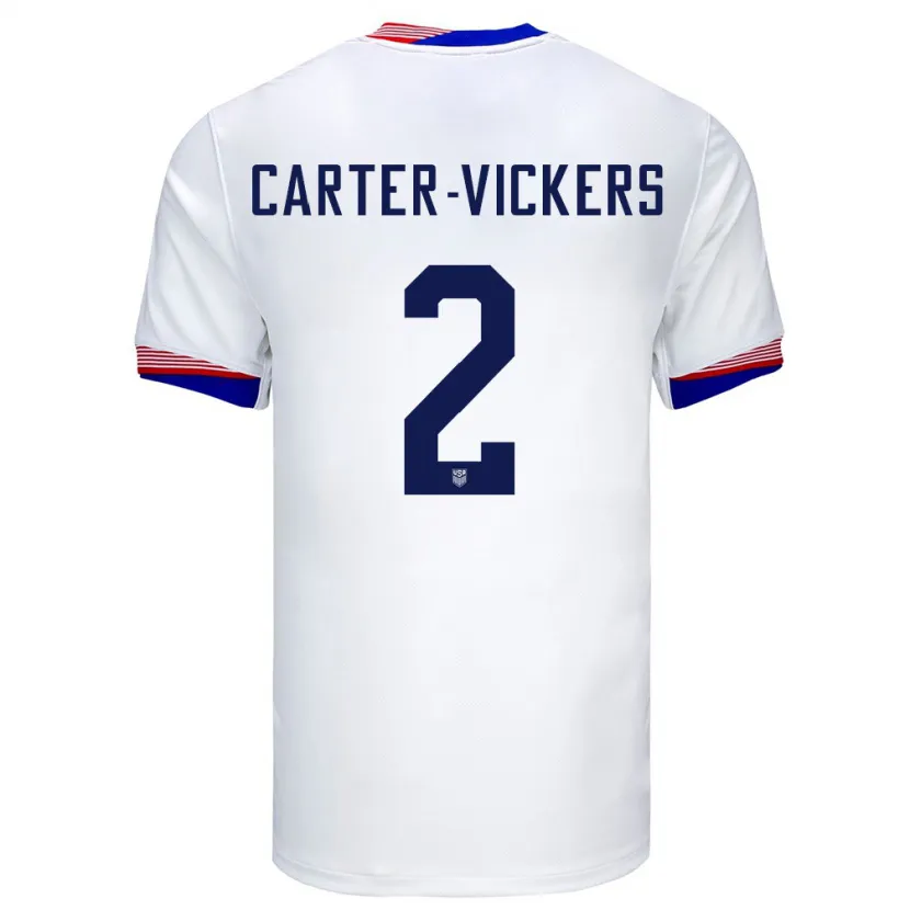 Danxen Women United States Cameron Carter-Vickers #2 White Home Jersey 24-26 T-Shirt