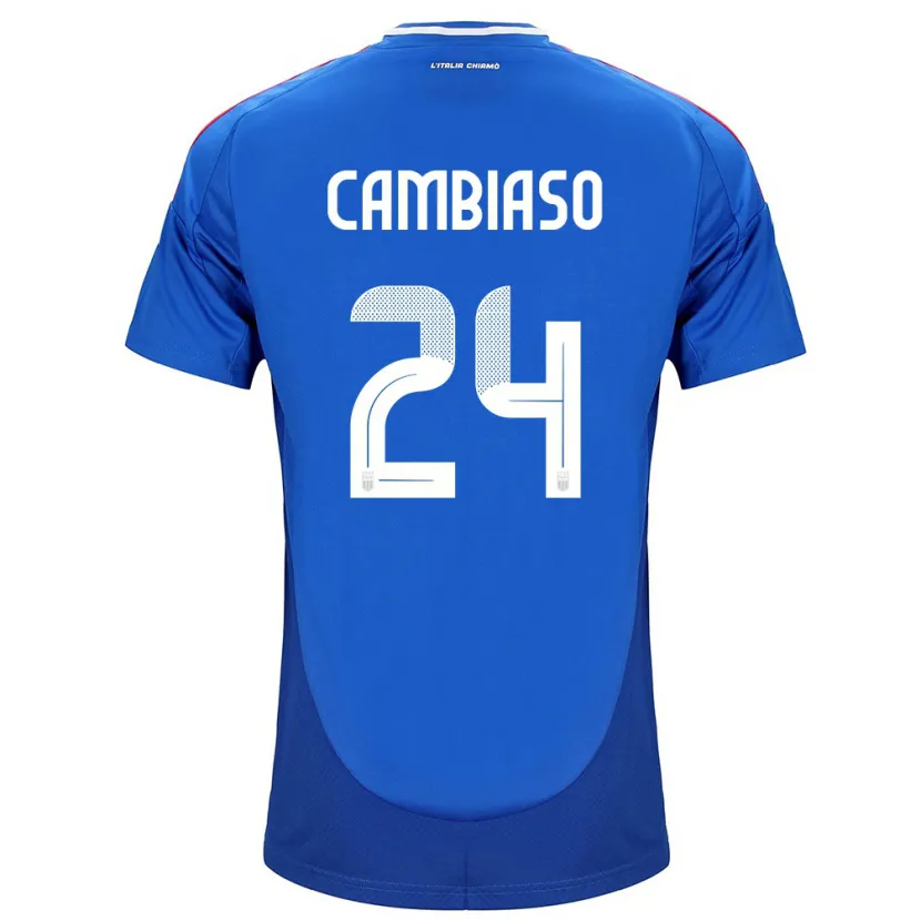 Danxen Women Italy Andrea Cambiaso #24 Blue Home Jersey 24-26 T-Shirt