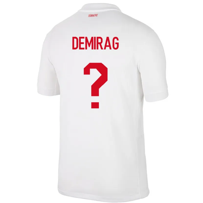 Danxen Women Turkey Bilal Demirağ #0 White Home Jersey 24-26 T-Shirt