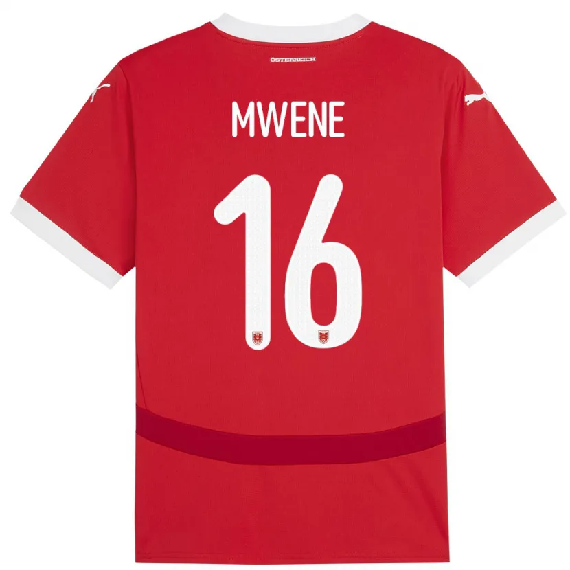 Danxen Women Austria Phillipp Mwene #16 Red Home Jersey 24-26 T-Shirt