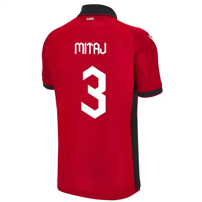 Danxen Women Albania Mario Mitaj #3 Red Home Jersey 24-26 T-Shirt