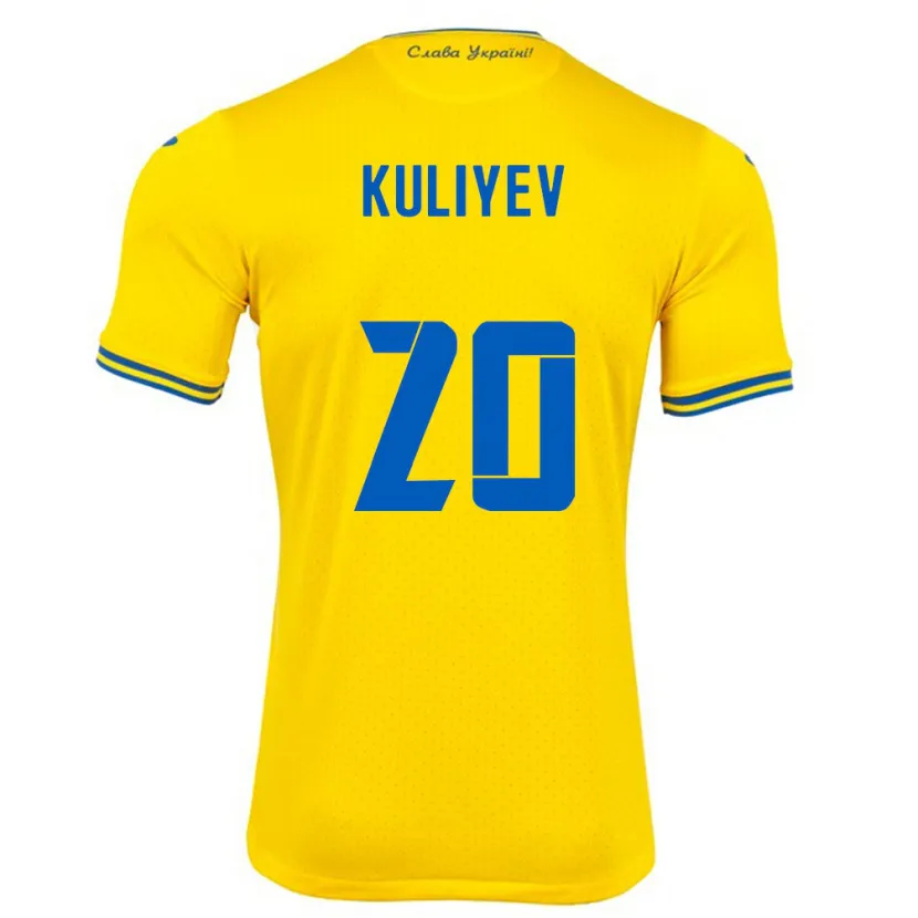 Danxen Women Ukraine Eldar Kuliyev #20 Yellow Home Jersey 24-26 T-Shirt