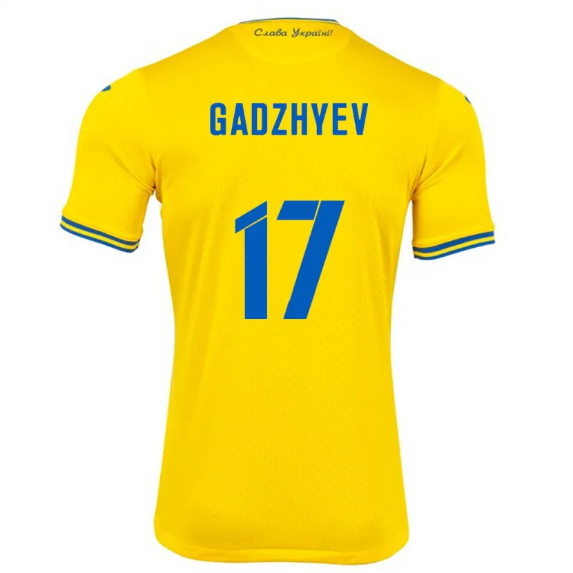 Danxen Women Ukraine Ramik Gadzhyev #17 Yellow Home Jersey 24-26 T-Shirt