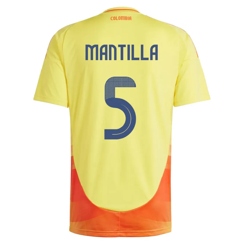 Danxen Women Colombia Kevin Mantilla #5 Yellow Home Jersey 24-26 T-Shirt