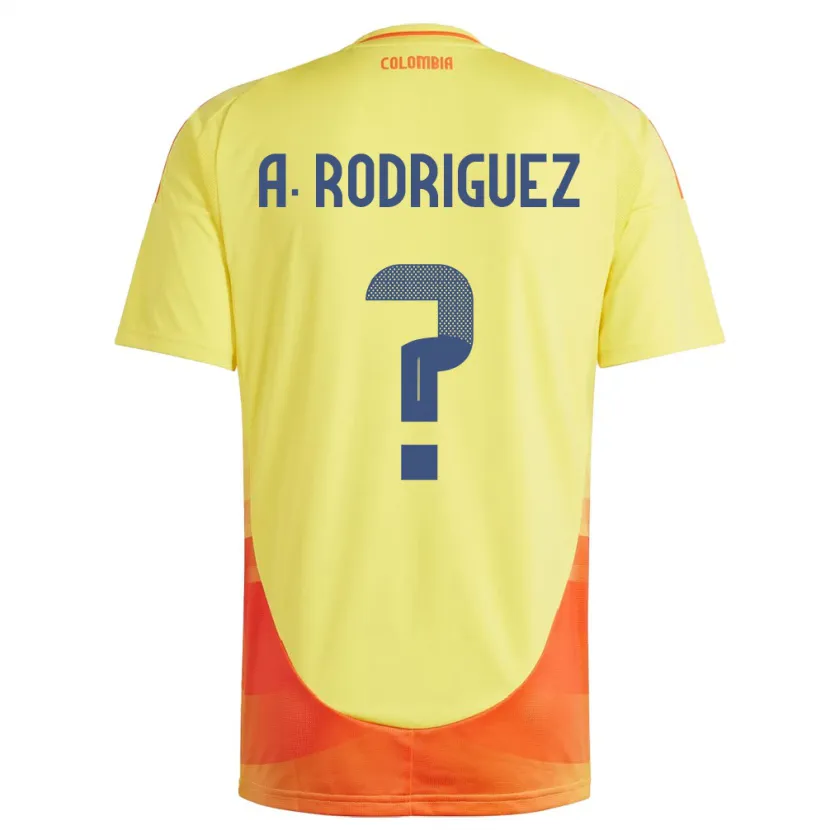 Danxen Women Colombia Andrés Rodríguez #0 Yellow Home Jersey 24-26 T-Shirt