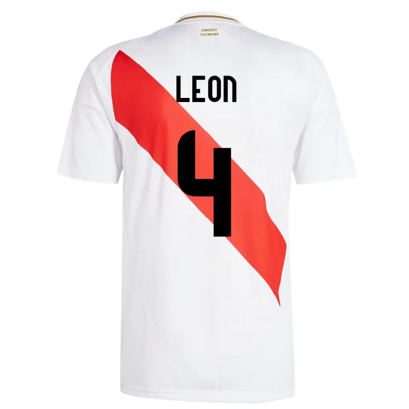 Danxen Women Peru Mía León #4 White Home Jersey 24-26 T-Shirt