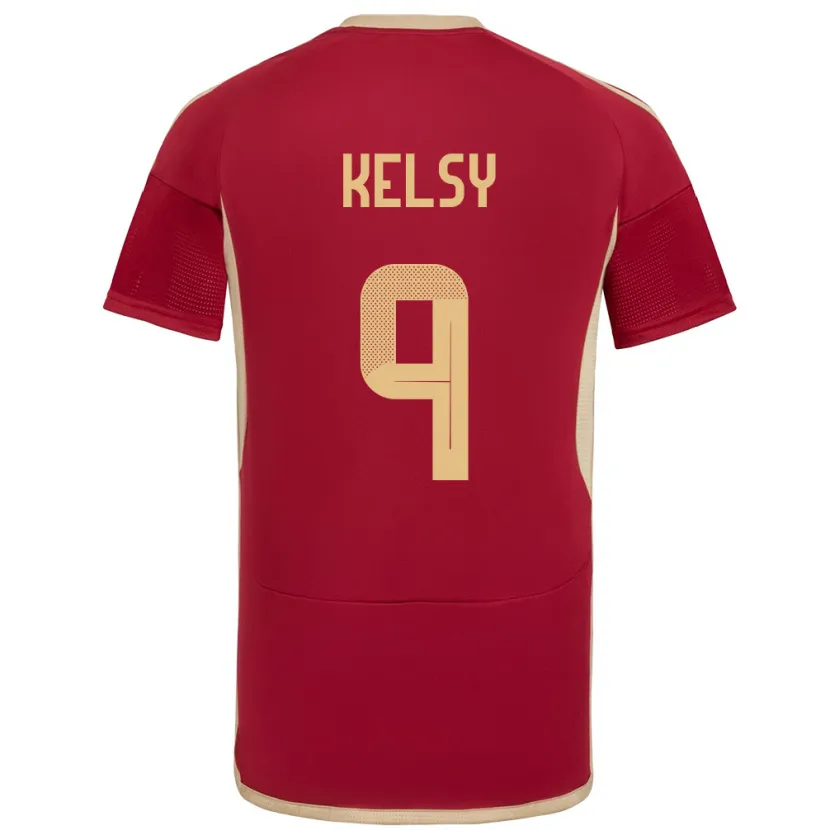 Danxen Women Venezuela Kevin Kelsy #9 Burgundy Home Jersey 24-26 T-Shirt