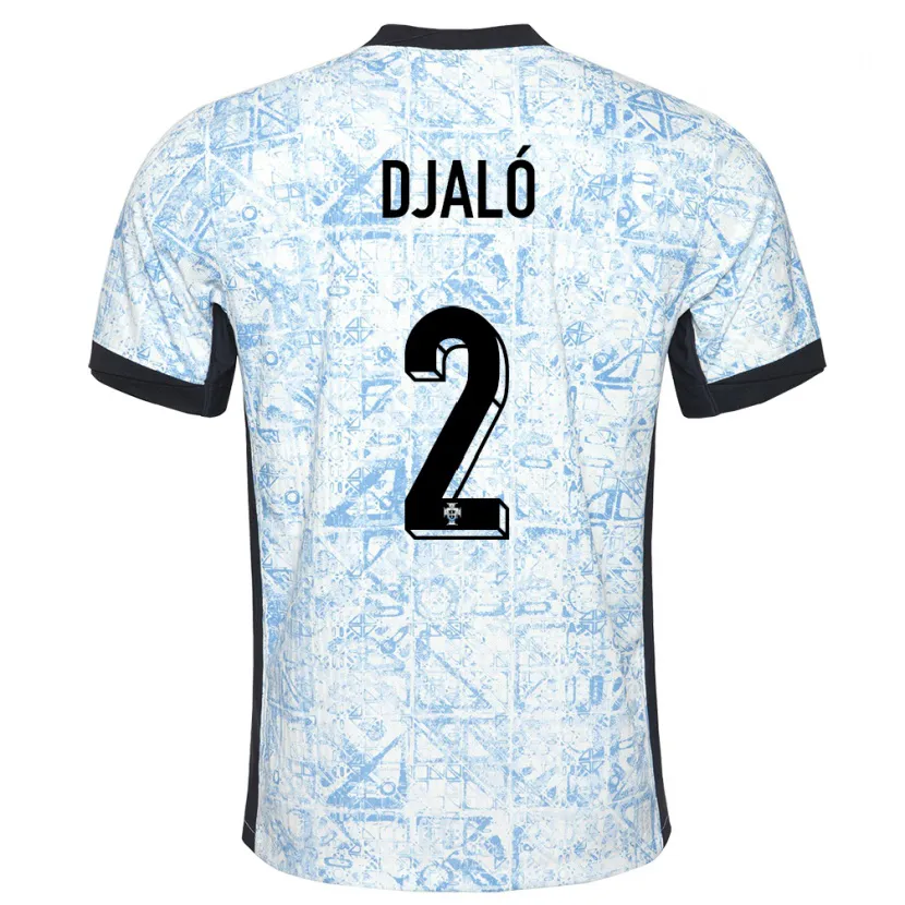 Danxen Women Portugal Tiago Djalo #2 Cream Blue Away Jersey 24-26 T-Shirt