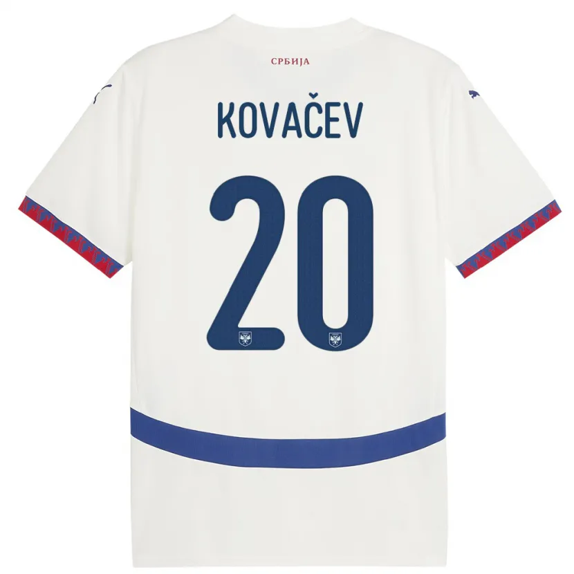 Danxen Women Serbia Milan Kovacev #20 White Away Jersey 24-26 T-Shirt