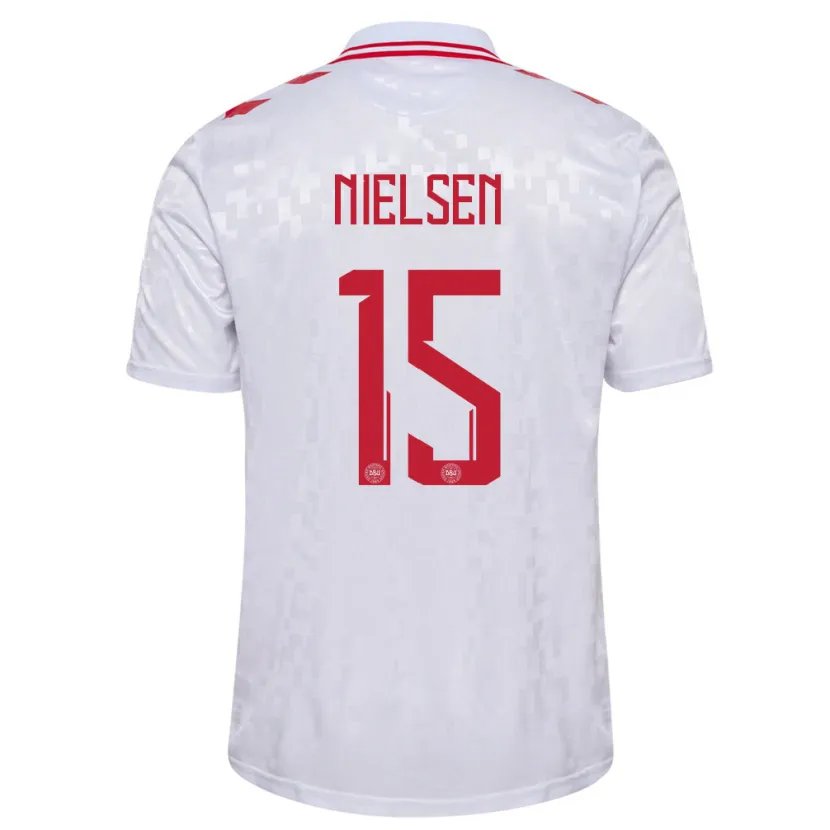 Danxen Women Denmark Villads Nielsen #15 White Away Jersey 24-26 T-Shirt