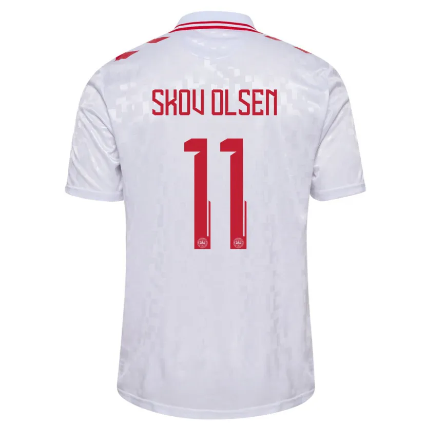 Danxen Women Denmark Andreas Skov Olsen #11 White Away Jersey 24-26 T-Shirt