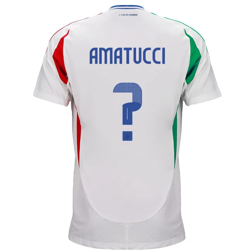 Danxen Women Italy Lorenzo Amatucci #0 White Away Jersey 24-26 T-Shirt