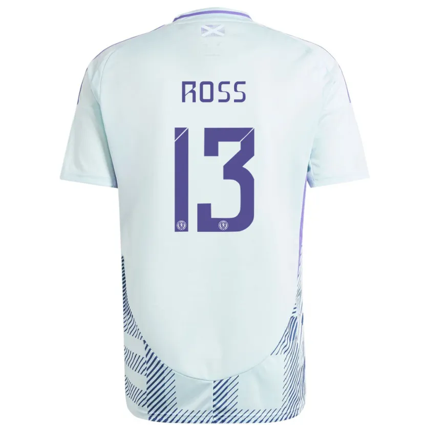 Danxen Women Scotland Jane Ross #13 Light Mint Blue Away Jersey 24-26 T-Shirt