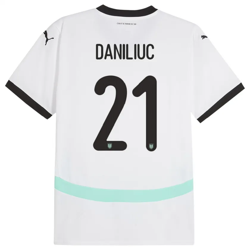 Danxen Women Austria Flavius Daniliuc #21 White Away Jersey 24-26 T-Shirt