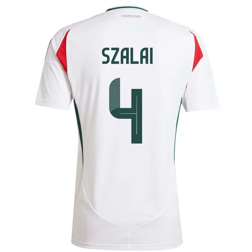 Danxen Women Hungary Attila Szalai #4 White Away Jersey 24-26 T-Shirt