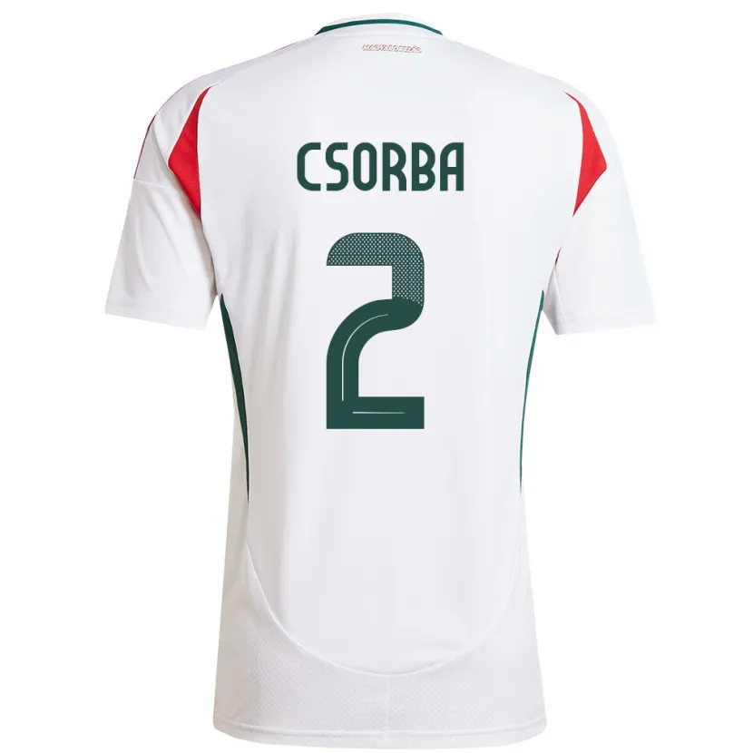 Danxen Women Hungary Dominik Csorba #2 White Away Jersey 24-26 T-Shirt