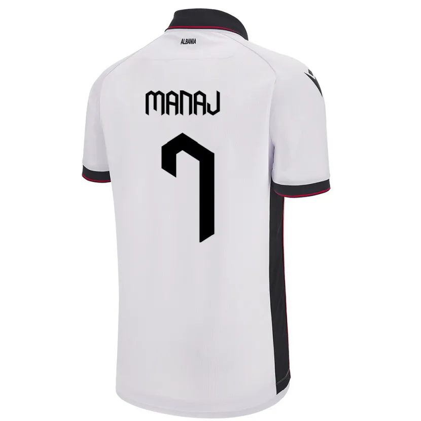 Danxen Women Albania Rey Manaj #7 White Away Jersey 24-26 T-Shirt