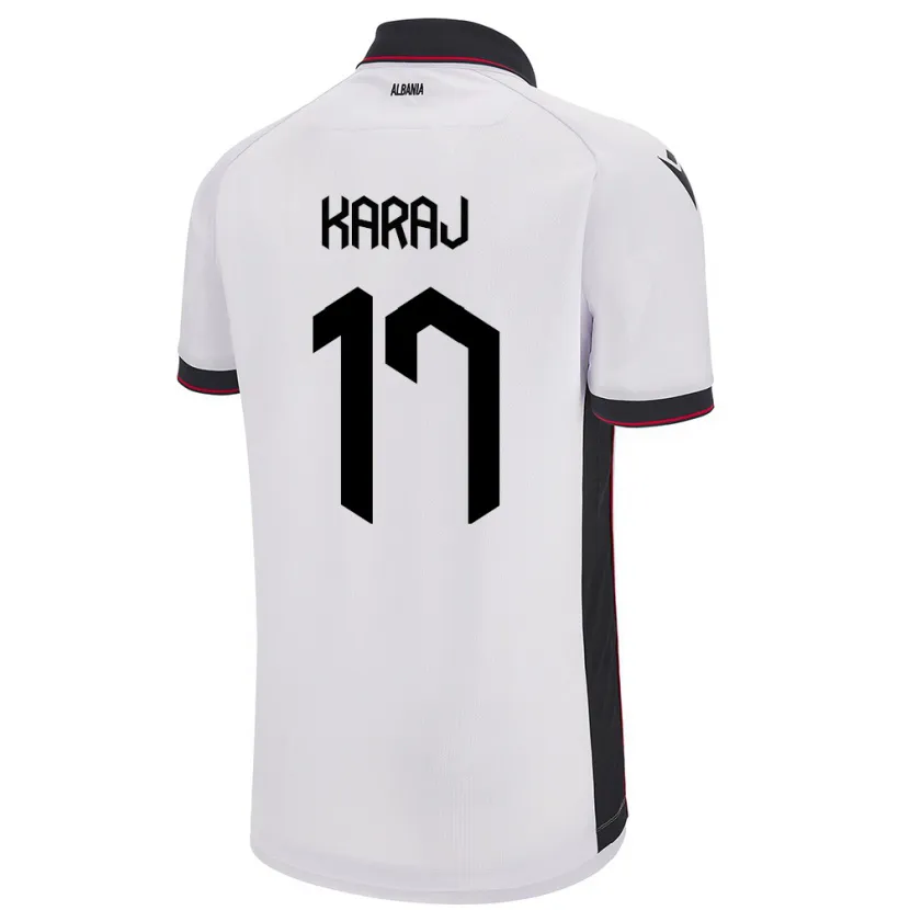 Danxen Women Albania Eraldo Karaj #17 White Away Jersey 24-26 T-Shirt