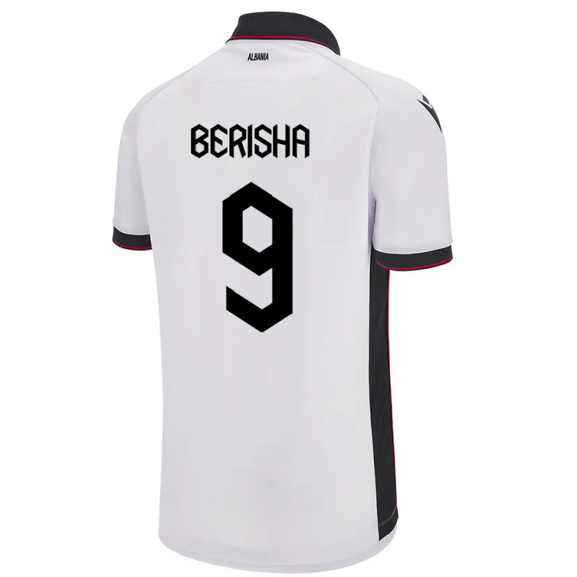 Danxen Women Albania Fortesa Berisha #9 White Away Jersey 24-26 T-Shirt