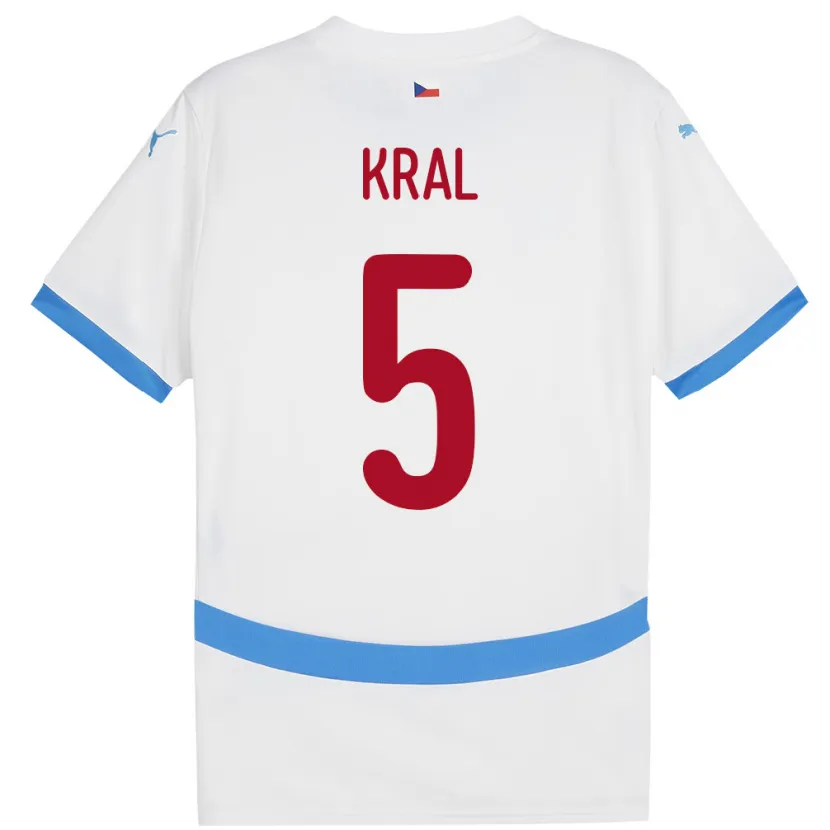 Danxen Women Czech Republic Tomas Kral #5 White Away Jersey 24-26 T-Shirt