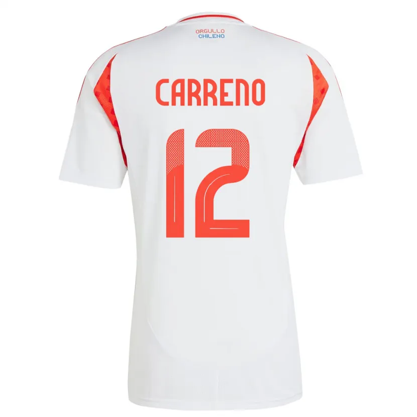 Danxen Women Chile Diego Carreño #12 White Away Jersey 24-26 T-Shirt