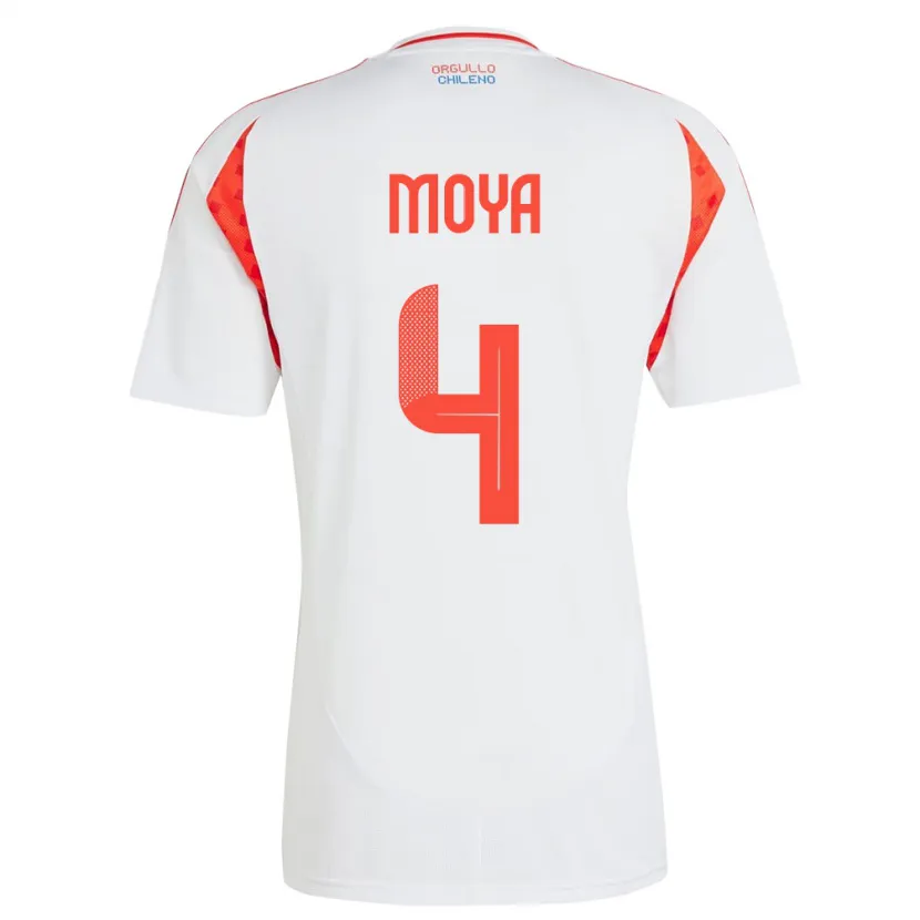 Danxen Women Chile Matías Moya #4 White Away Jersey 24-26 T-Shirt