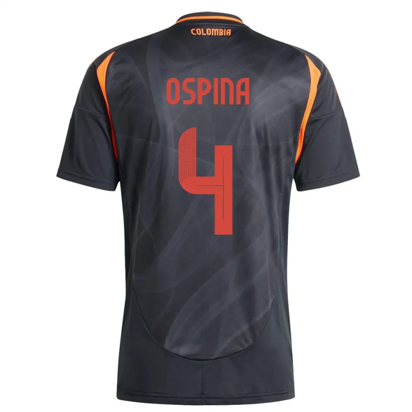 Danxen Women Colombia Diana Ospina #4 Black Away Jersey 24-26 T-Shirt