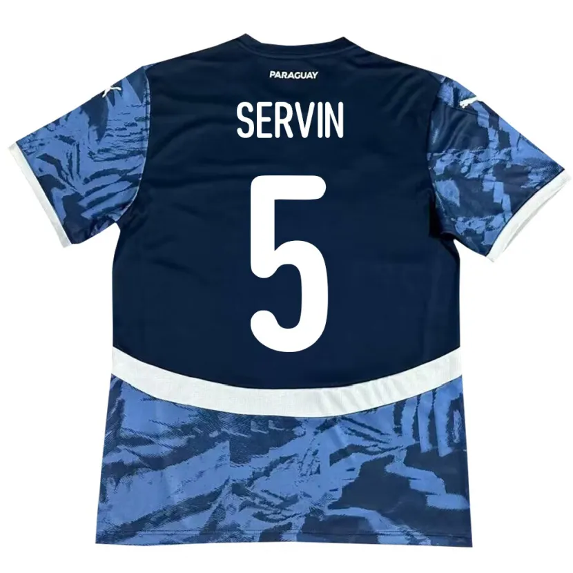 Danxen Women Paraguay Thiago Servín #5 Blue Away Jersey 24-26 T-Shirt