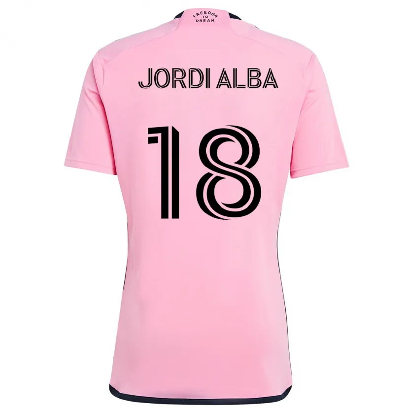 Danxen Kid Jordi Alba #18 Pink Home Jersey 2024/25 T-Shirt