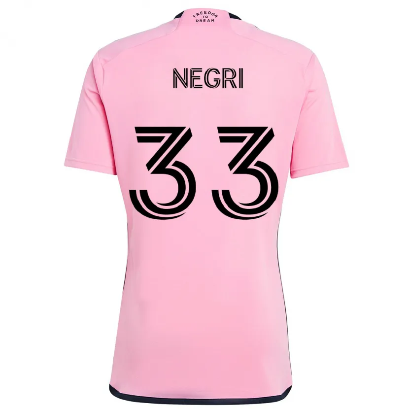 Danxen Kid Franco Negri #33 Pink Home Jersey 2024/25 T-Shirt