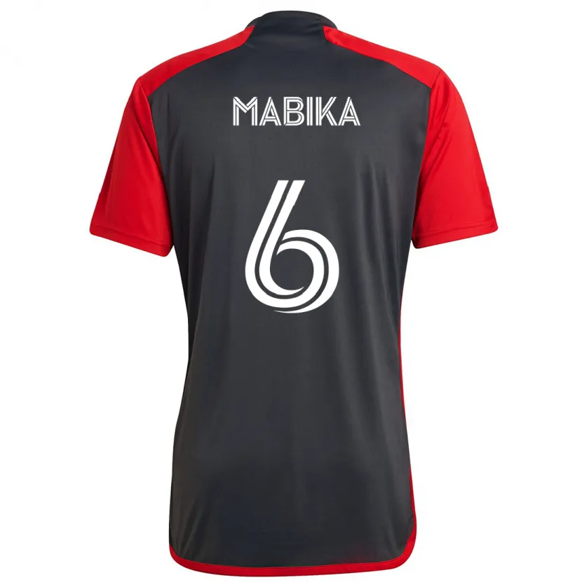 Danxen Kid Aimé Mabika #6 Grayn Red Home Jersey 2024/25 T-Shirt