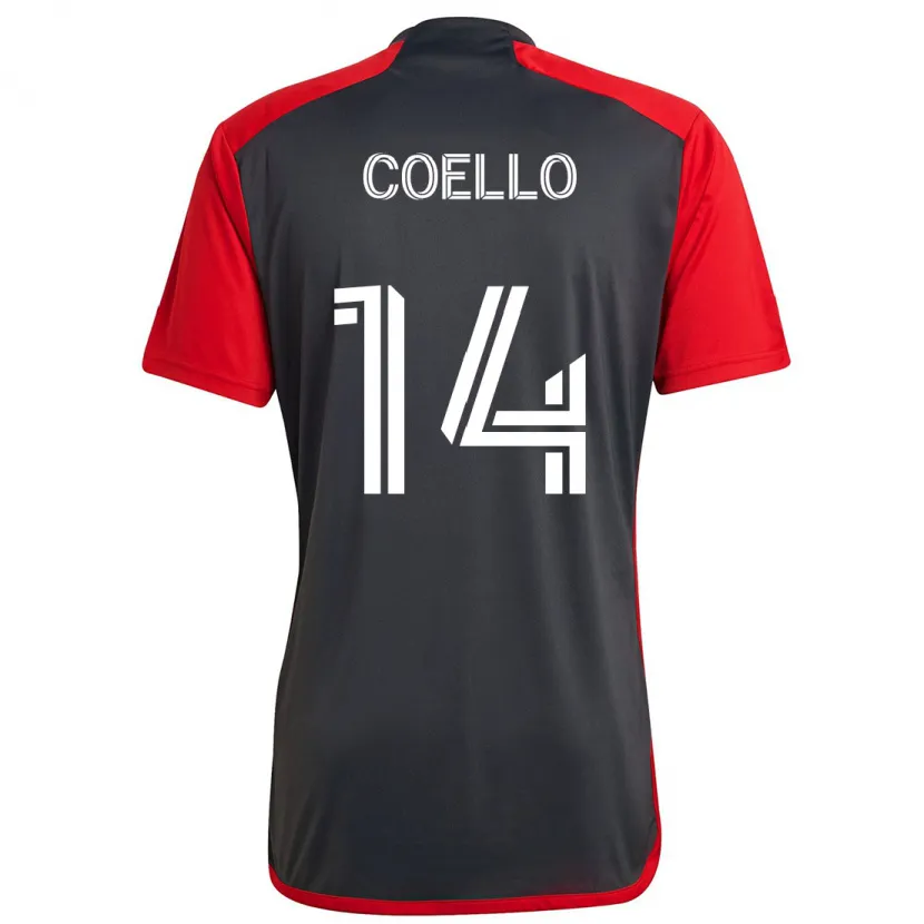 Danxen Kid Alonso Coello #14 Grayn Red Home Jersey 2024/25 T-Shirt