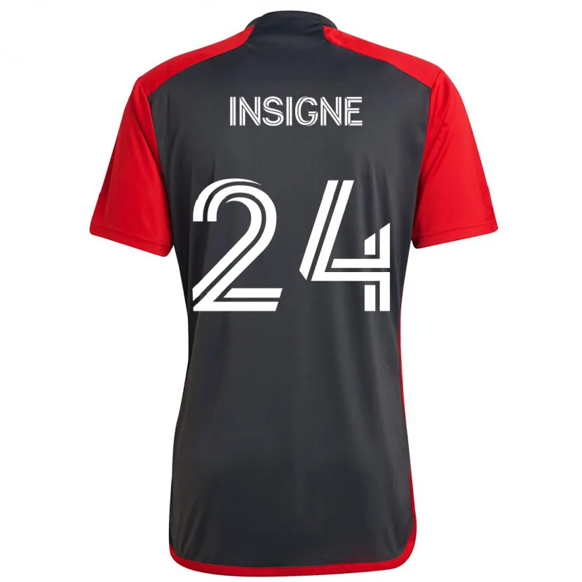 Danxen Kid Lorenzo Insigne #24 Grayn Red Home Jersey 2024/25 T-Shirt