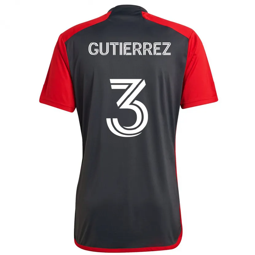 Danxen Kid Cristián Gutiérrez #3 Grayn Red Home Jersey 2024/25 T-Shirt