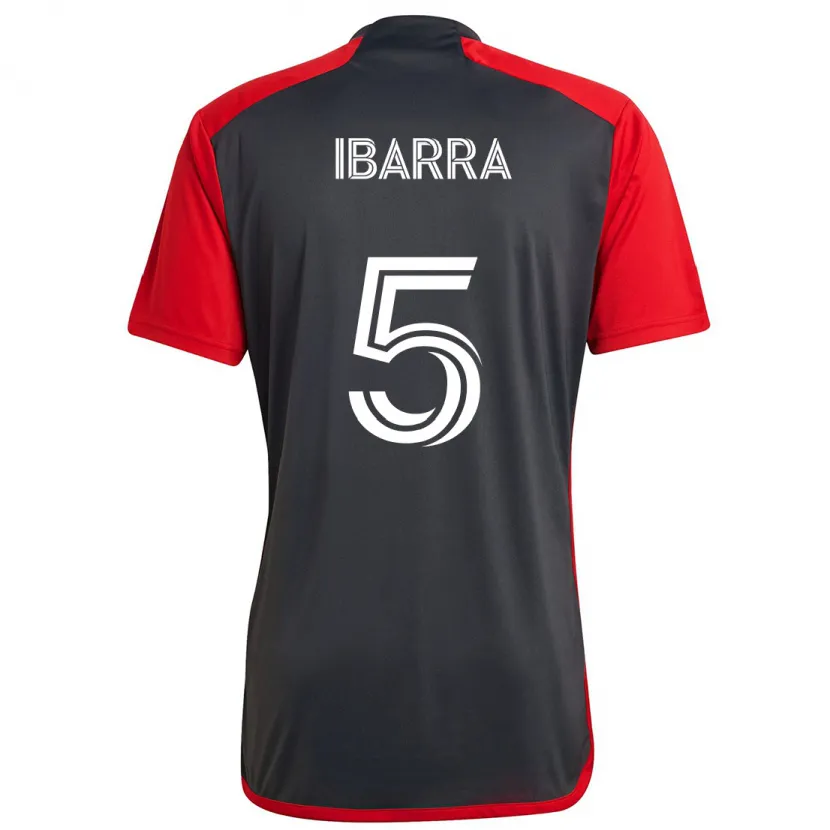 Danxen Kid Franco Ibarra #5 Grayn Red Home Jersey 2024/25 T-Shirt