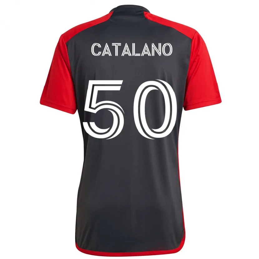 Danxen Kid Gianluca Catalano #50 Grayn Red Home Jersey 2024/25 T-Shirt